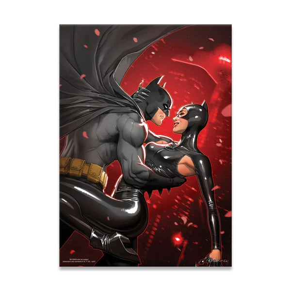 Batman & Cat woman Metal Poster Tension and Temptation